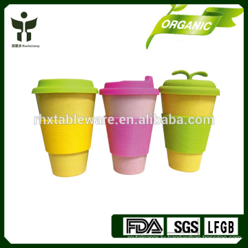 E-co green BAMBOO FIBER coffee mug with silicone cover